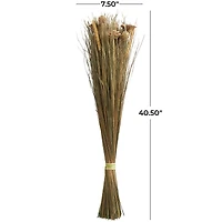 41" Brown Dried Plant Floral Bouquet Grass Natural Foliage with Deco Ball Accents