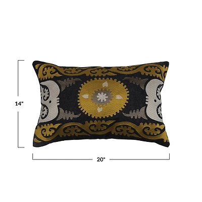 Hello Honey® Wool Blend Embroidered Lumbar Pillow