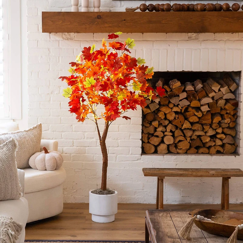 5ft. Pre-Lit Shades of Autumn Maple Artificial Fall Tree with 270 Warm White LED Lights