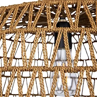 Hello Honey® 19.5" Boho Open Weave Metal and Paper Rope Ceiling Light