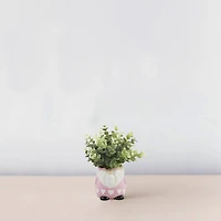 Flora Bunda® 9" Green Eucalyptus in Pink Heart Gnome Planter