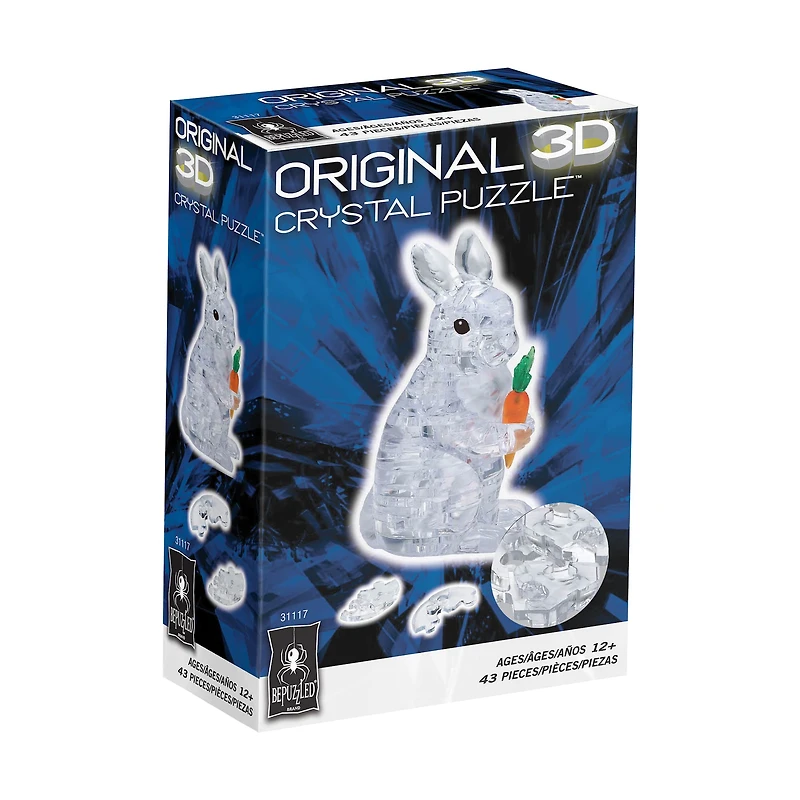 3D Crystal Puzzle - Rabbit (White): 43 Pcs