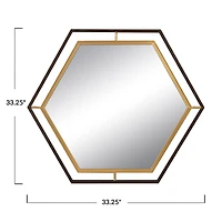 Hello Honey® Two Tone Hexagon Metal Wall Mirror