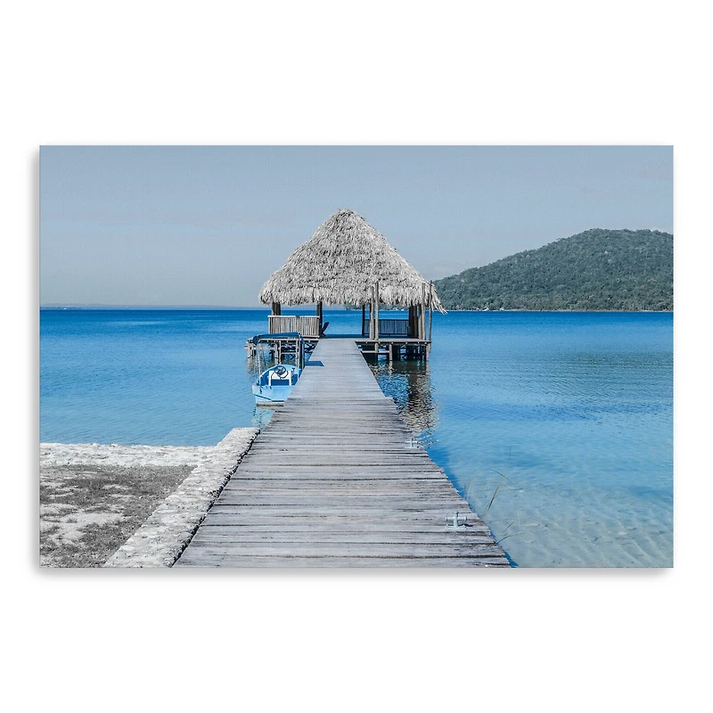 Blue Cabin Canvas Giclee