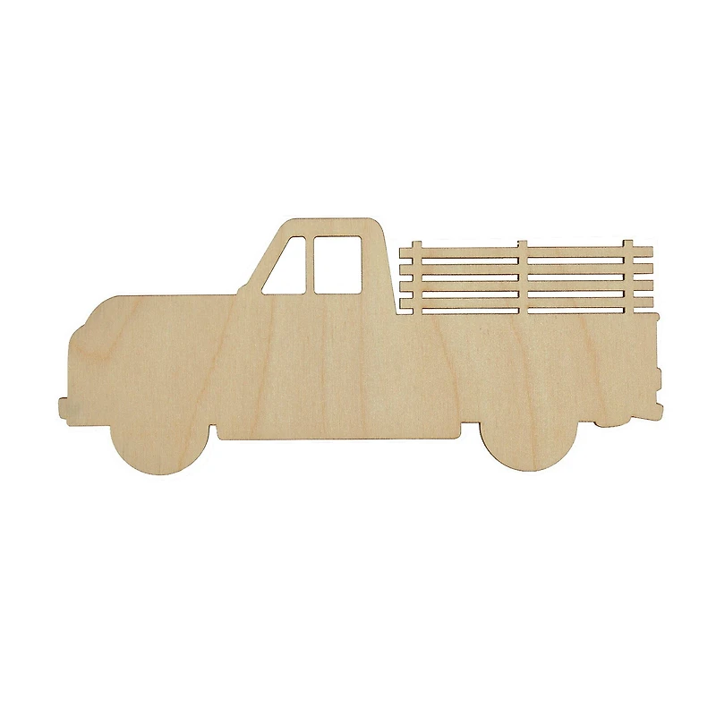 Essentials by Leisure Arts 24 Pack 6.25" x 2.5" Truck Flat Wood Shape