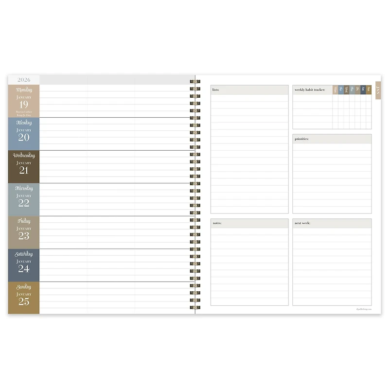 2026 Tres Belle Blue Large Weekly Monthly Planner