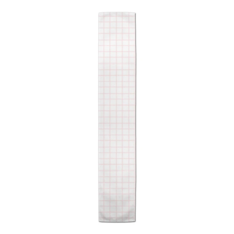 90" Pink Grid Pattern Poly Twill Table Runner