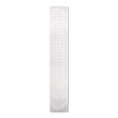90" Pink Grid Pattern Poly Twill Table Runner
