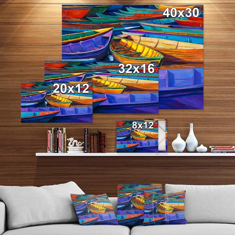 Designart - Boats at sunset