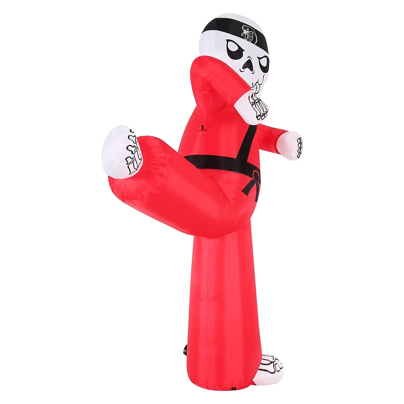 6.5ft. Inflatable Halloween Light Up Karate Skeleton