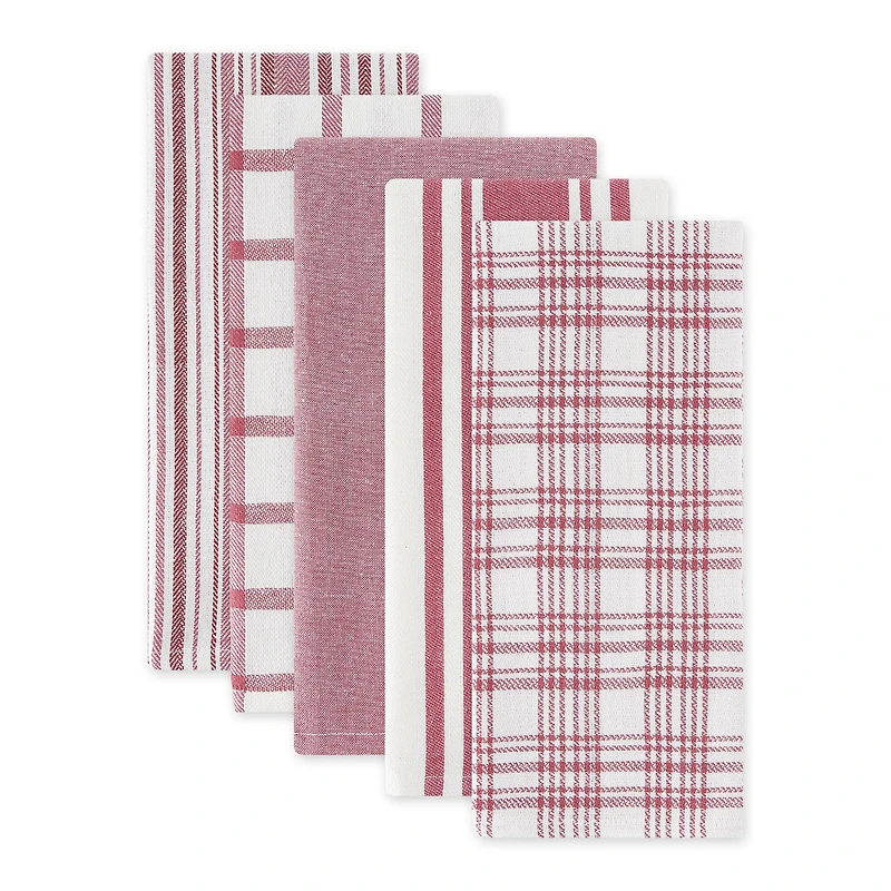 DII® Assorted Wine Woven Dishtowel (Set of 5)