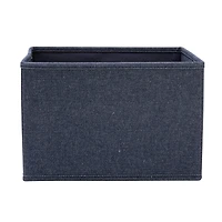 Household Essentials 7.5" Denim Blue Collapsible Cotton Blend Cube Storage Drawer, 2ct.