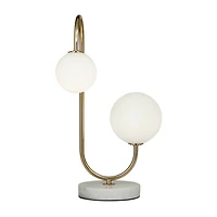 Gold Metal Contemporary Abstract Table Lamp, 10" x 11" x 18"