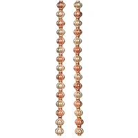 Gold & Rose Gold Shiny Metal Carved Lantern Beads, 8mm by Bead Landing™