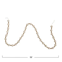 Hello Honey® 6ft. Cream & Gold Handmade Wool Felt Ball & Plastic Bead Garland