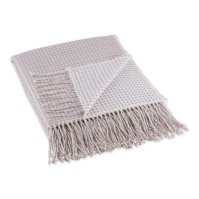 DII® Dusty Lilac & White Waffle Knit Throw