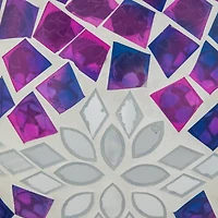 10" Purple, Pink & Silver Mosaic Floral Outdoor Garden Gazing Ball
