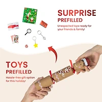 Glitzhome® 8PK 2"D x 12"H Gingerbread Man Christmas Party Crackers with Gift Contents