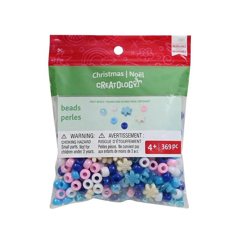 Blue, White & Pink Snowflake Bead Mix by Creatology™