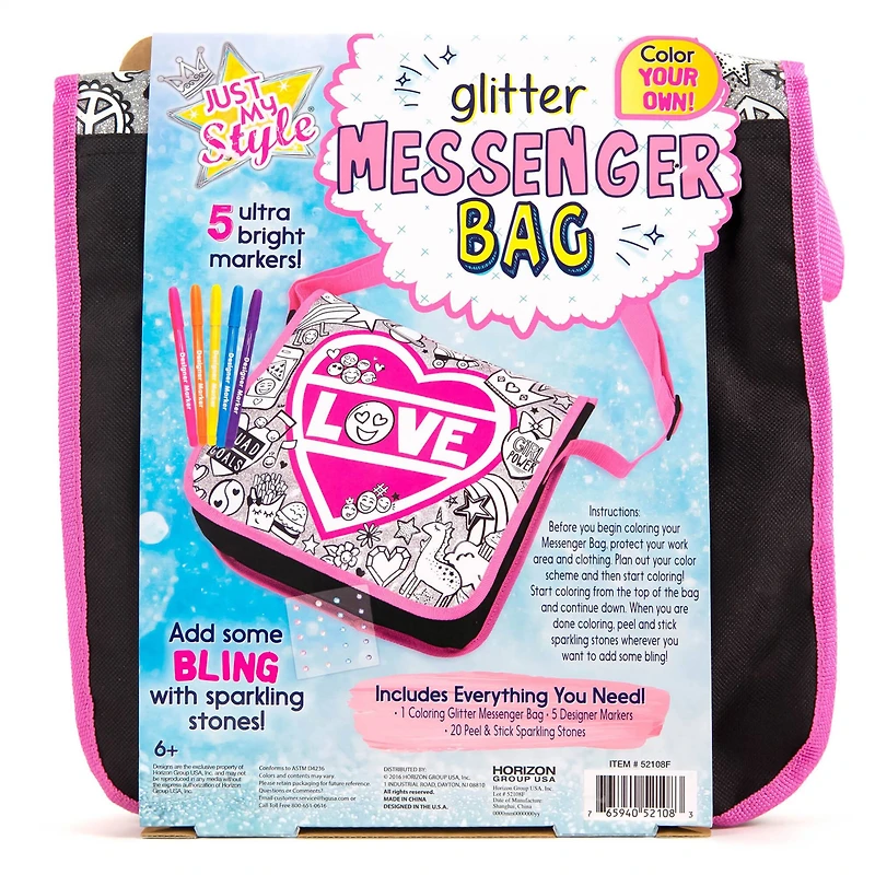 Just My Style® Glitter Messenger Bag