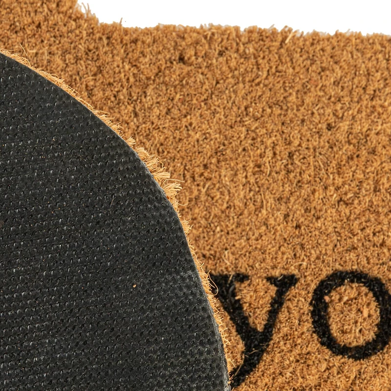 Hello Honey® 29" x 17.5" Wipe Your Paws Natural Coir Bone Doormat