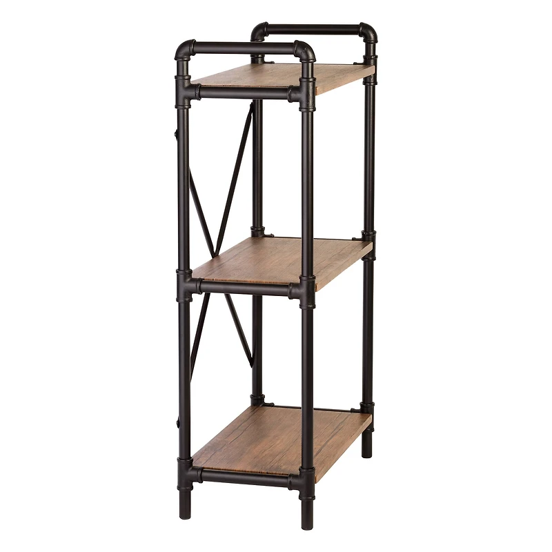 Honey Can Do 3-Tier Industrial Black Bookshelf