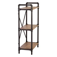 Honey Can Do 3-Tier Industrial Black Bookshelf