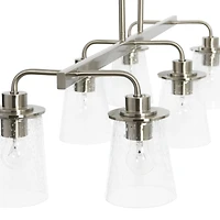 Hello Honey® Robert Stevenson Lighting Jameson Metal & Seedy Glass 6-Light Linear Chandelier