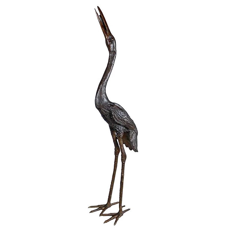 Design Toscano 50" Heron Head High Cast Bronze Garden Statue