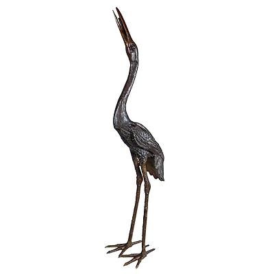 Design Toscano 50" Heron Head High Cast Bronze Garden Statue