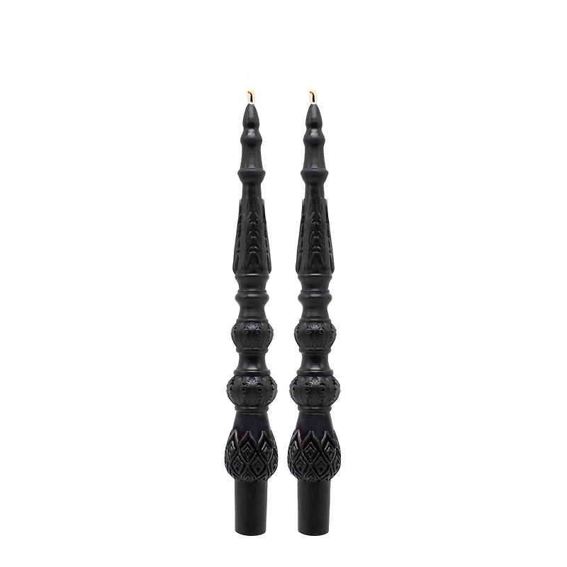 10" Black Column Unscented Taper Candles, 2ct. by Ashland®
