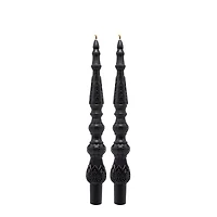 10" Black Column Unscented Taper Candles, 2ct. by Ashland®