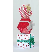 3.5ft. Stacked Gifts Tinsel Fabric Stacked Gift Box