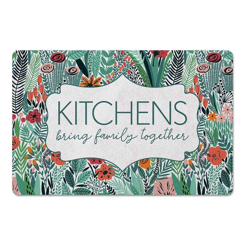 Floral Kitchens Bring Family Together Floor Mat
