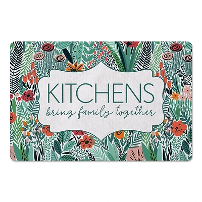 Floral Kitchens Bring Family Together Floor Mat