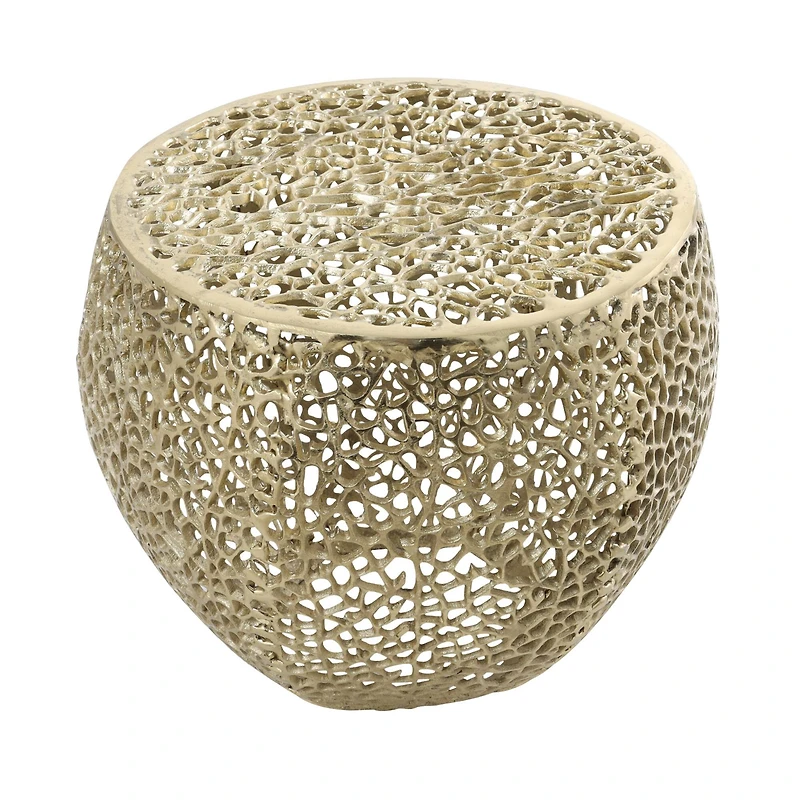 19" Gold Aluminum Coral Accent Table
