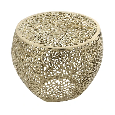 19" Gold Aluminum Coral Accent Table