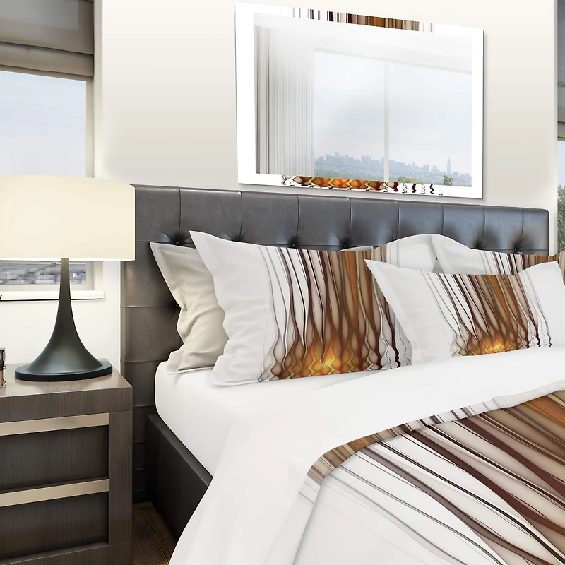 Designart 'Yellow Fractal Flames Pattern' Modern & Contemporary Bedding Set