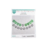 5ft. Green, Black & White Game Time Soccer Banner Set by Celebrate It™