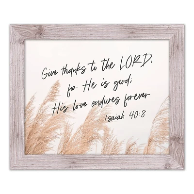 Give Thanks to the Lord Western White Framed Print