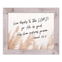 Give Thanks to the Lord Western White Framed Print