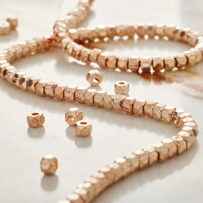 Metal Faceted Rondelle Beads