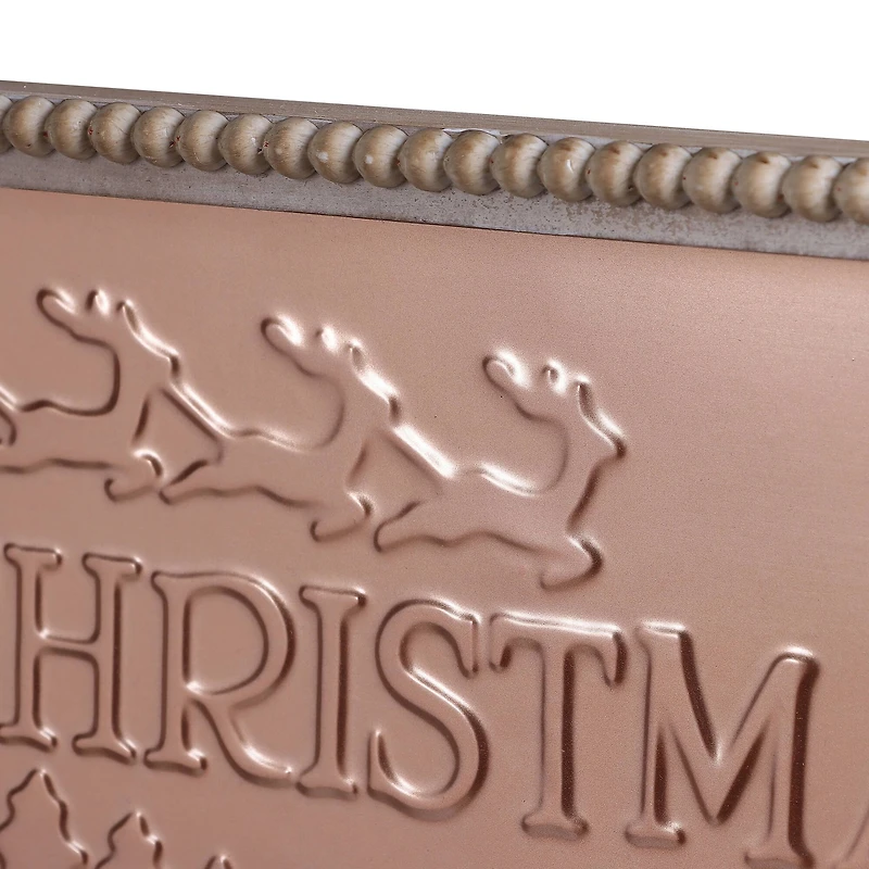 19.75" Merry Christmas Metal Wall Décor in Beaded Frame by Ashland®