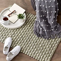 DII® Antique Green Recycled Cotton Loop Rug, 2ft. x 3ft.