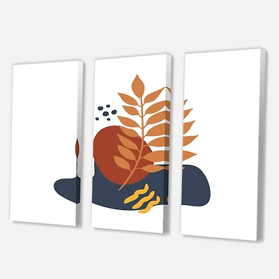 Designart - Abstract Flowers On Minimal Shapes VIII