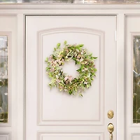 26" Artificial Dogwood Floral Spring Wreath