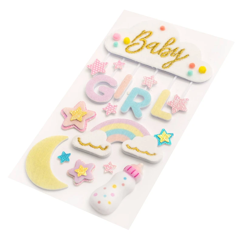 Baby Girl Cloud Dimensional Stickers by Recollections™