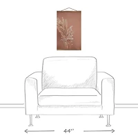 Dried Peachy Flowers 12" x 18" Teak Hanging Canvas