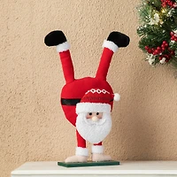 Glitzhome® Upside Down Fabric Santa & Snowman Table Décor Set