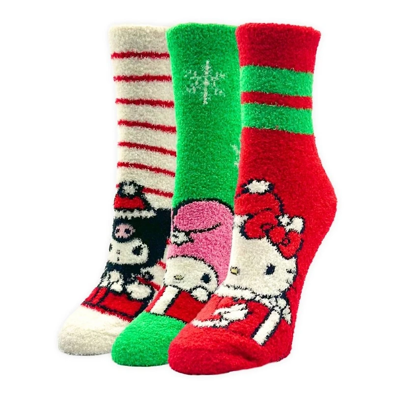 Hello Kitty® 3 Pack Cozy Crew Socks in Greeting Card Box